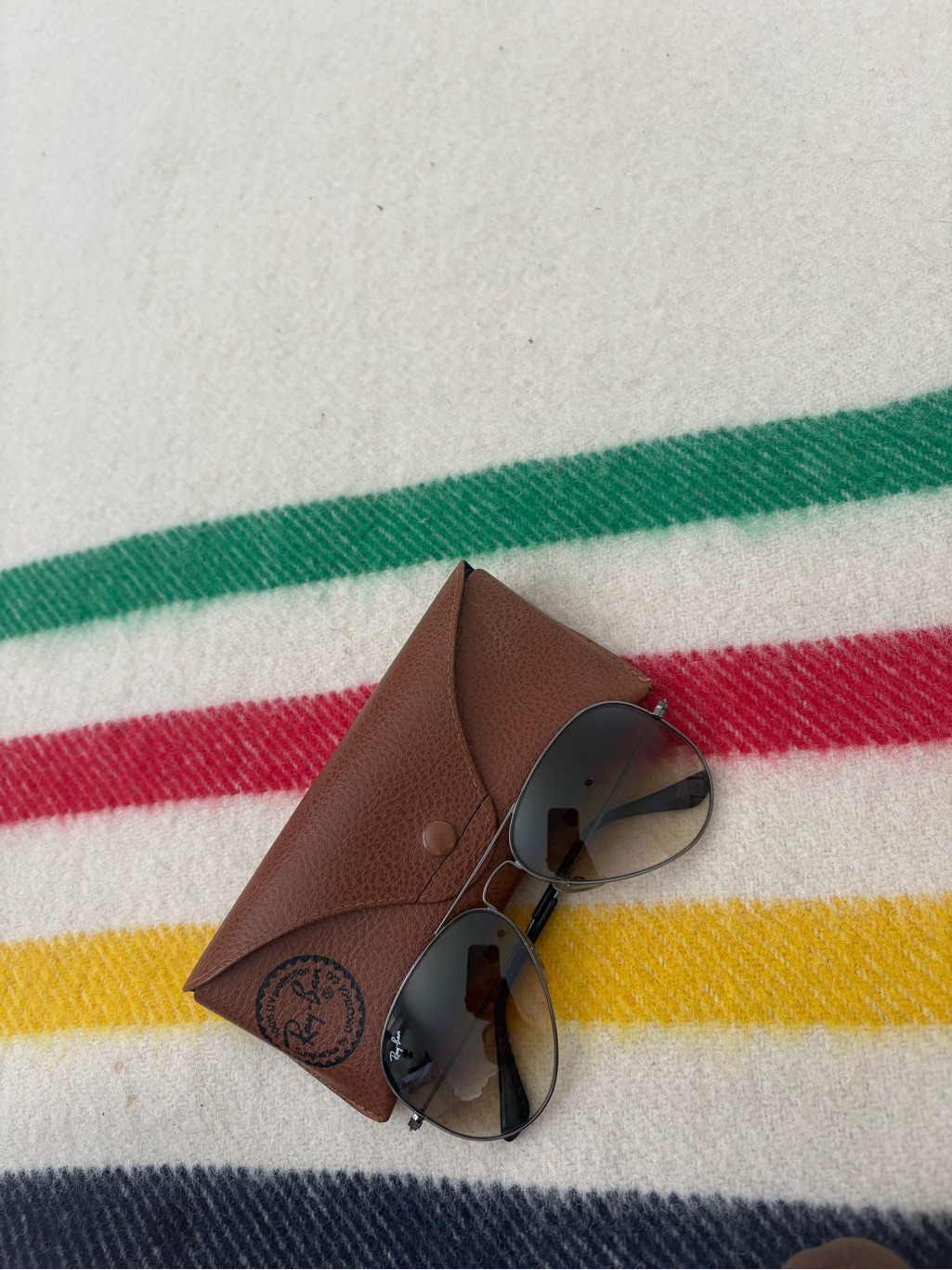 Ray-Ban Aviator Sunglasses With Brown Case And Brown Gradient Lenses